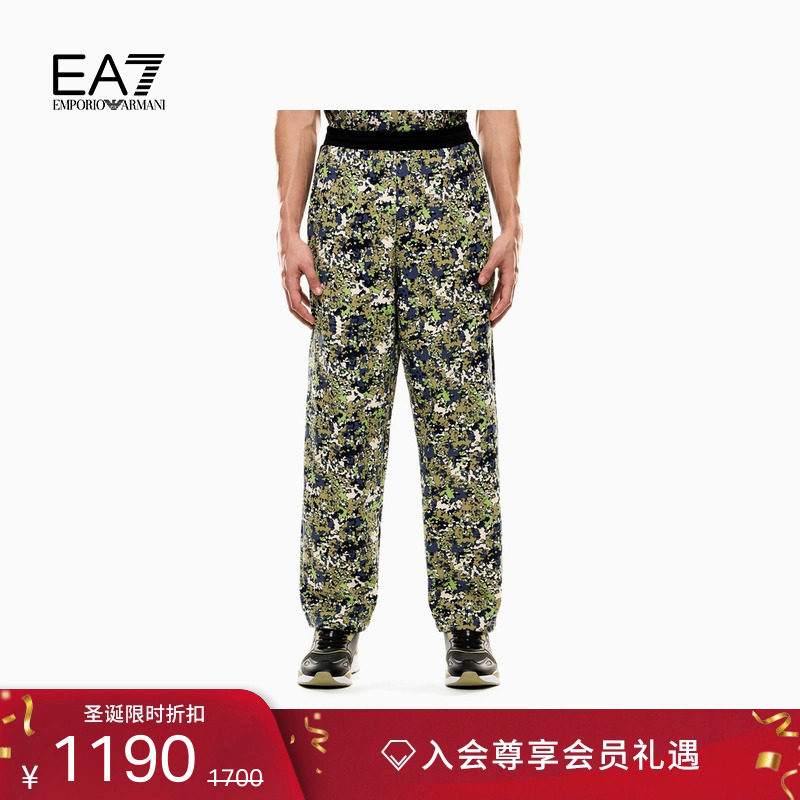 EA7/阿玛尼男士宽松直筒运动卫裤
