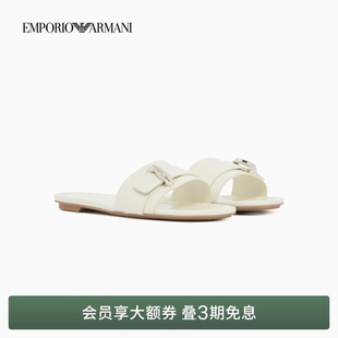 新款 EMPORIO ARMANI 阿玛尼26年夏季 官方 女士一脚蹬方头平底拖鞋