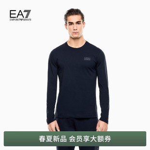 春夏新款 EMPORIO ARMANI 阿玛尼EA7 印花运动风纯棉T恤 男圆领长袖