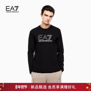 EMPORIO ARMANI/阿玛尼EA7/春季新款男士纯棉圆领长袖运动重磅T恤
