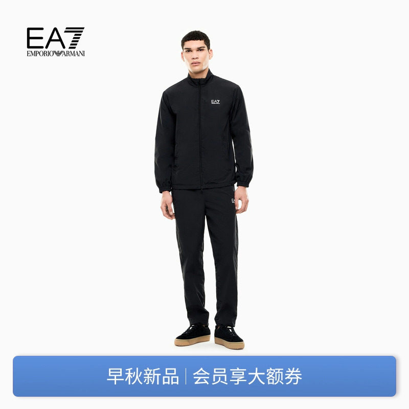 EMPORIO ARMANI/阿玛尼EA7/秋新款男士立领开衫长裤加绒运动套装