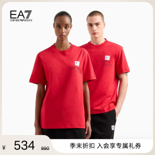 薄T恤夏季 男女情侣款 休闲正肩短袖 新款 ARMANI EMPORIO 阿玛尼EA7
