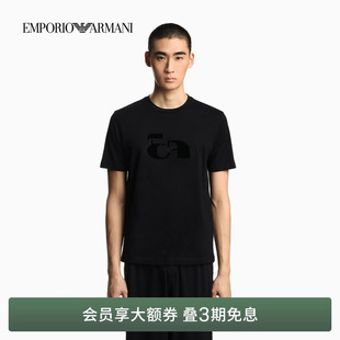 圆领短袖 EMPORIO 男士 阿玛尼26年春夏新款 正肩刺绣纯棉T恤 ARMANI