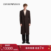 EMPORIO 男绵羊毛翻领商务休闲老钱风大衣 新款 ARMANI 阿玛尼冬季