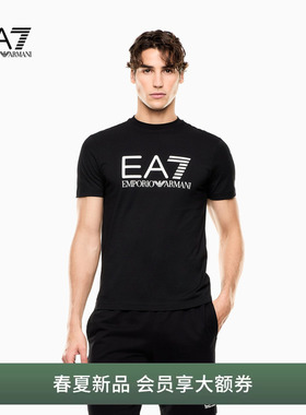 EMPORIO ARMANI/阿玛尼EA7/春夏新款男女情侣圆领短袖正肩印花T恤