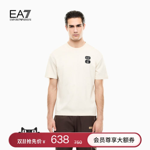 EA7/阿玛尼男士圆领短袖印花T恤