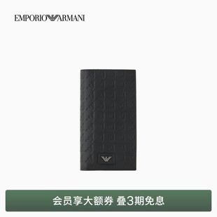 牛皮革对折竖款 阿玛尼男士 鹰标压花手拿钱包卡包 ARMANI EMPORIO