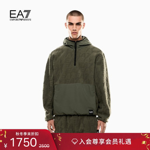 男士 EMPORIO 秋冬新款 阿玛尼EA7 复古重磅连帽半拉链卫衣 ARMANI
