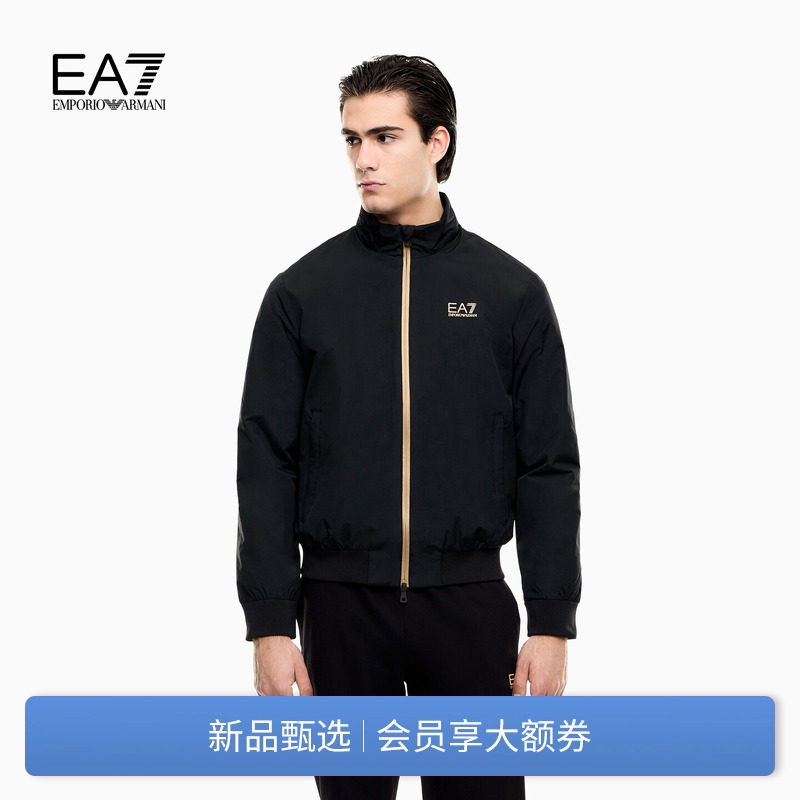 EMPORIO ARMANI/阿玛尼EA7/男立领印花户外运动工装夹克棉服外套