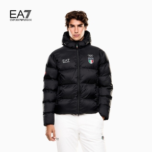 男士 EMPORIO 冬新款 阿玛尼EA7 连帽加厚户外滑雪棉服外套 ARMANI
