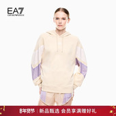 EMPORIO 女士连帽毛圈撞色运动重磅卫衣 春新款 ARMANI 阿玛尼EA7