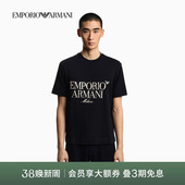 男女情侣圆领短袖 阿玛尼春夏新款 正肩刺绣纯棉T恤 ARMANI EMPORIO