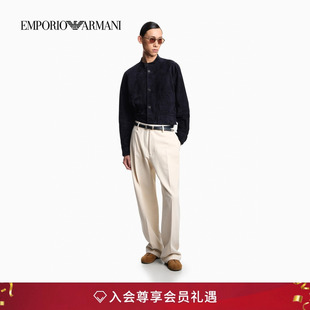 ARMANI 纯棉直筒商务纯色休闲裤 阿玛尼春季 男士 官方 新款 EMPORIO