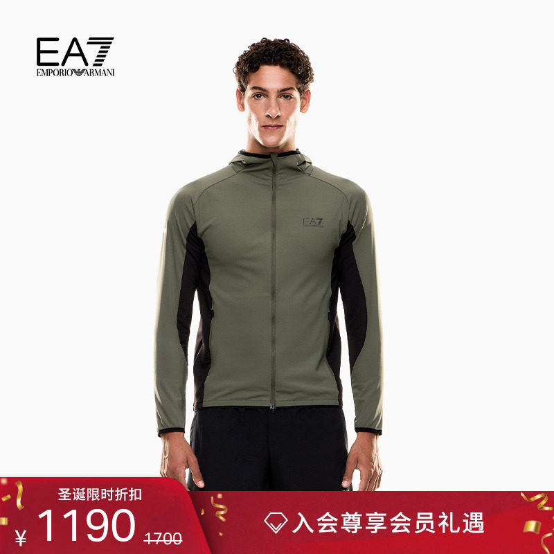 EA7/阿玛尼男士连帽机能运动夹克