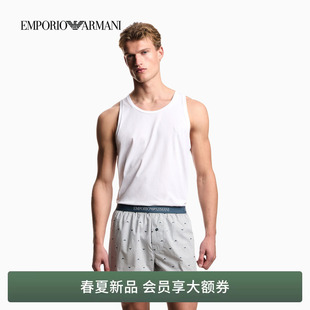 男士 EMPORIO ARMANI 阿玛尼26年春夏新款 纯棉条纹刺绣平角内裤