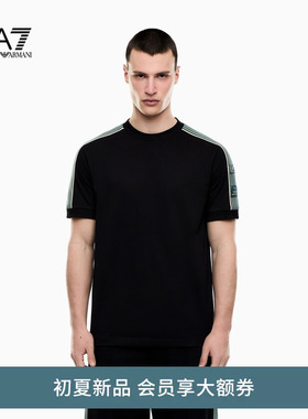 EMPORIO ARMANI/阿玛尼EA7/夏季新款男士圆领短袖撞色休闲运动T恤