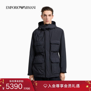 男连帽收腰机能工装 EMPORIO 新款 阿玛尼冬季 夹克棉服外套 ARMANI