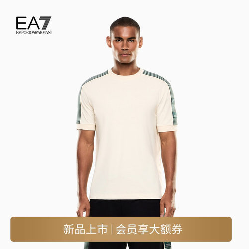 EA7/阿玛尼男士圆领短袖运动T恤