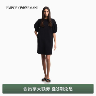 宽松T恤式 EMPORIO 连衣裙 女士圆领短袖 新款 ARMANI 阿玛尼26年夏季