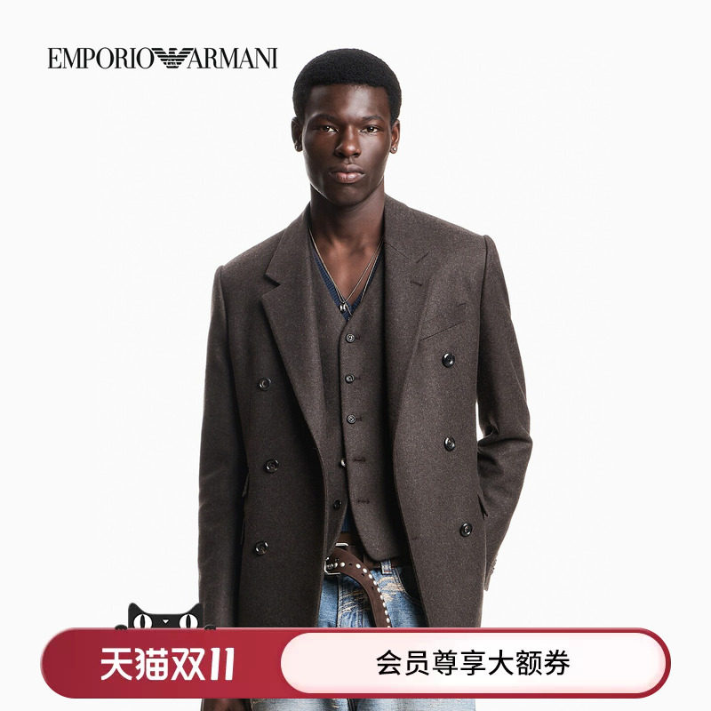 EMPORIO ARMANI/阿玛尼秋冬新款男平驳领绅士风休闲西服西装外套