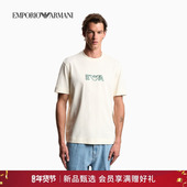 EMPORIO 纯棉圆领撞色刺绣重磅T恤官方 男士 ARMANI 阿玛尼26春新款