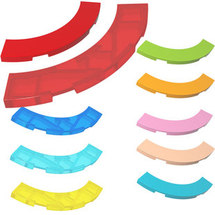 4x4弧形光面板国产积木补 MOC小颗粒27507积木散件零配件 50g