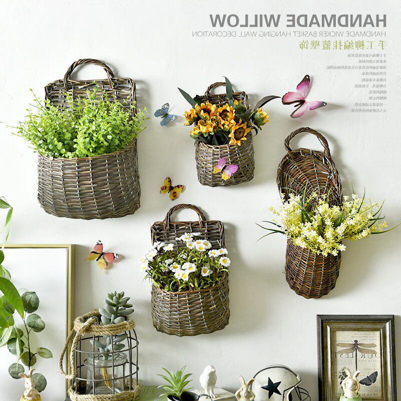 日本购CY美式乡村复古柳编花篮家居墙面装饰壁挂壁饰阳台园艺挂件在类目 家居饰品, 壁饰中 - 来自Buy2taobao.com提供专业的淘宝代购服务