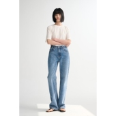 CECILE 梨型bi入 浅蓝经典 MAISON 实穿百搭直筒牛仔裤