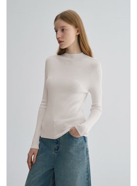 MAISON CECILE 三色|精纺羊毛修身显瘦优雅半高领温暖针织打底衫