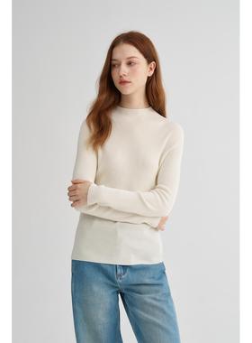 MAISON CECILE经典双股精纺羊毛纱线加厚半高领针织衫