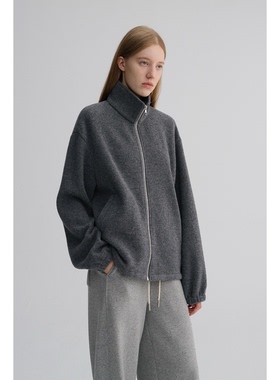 MAISON CECILE 可立领软糯立绒羊毛厚实保暖百搭摇粒绒拉链外套