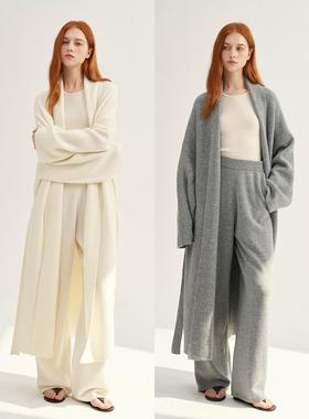 MAISON CECILE重磅织法紧密高克重软糯亲肤浴袍式针织开衫/针织裤