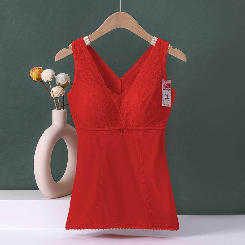 红色保暖背心女带胸垫加绒薄绒收腹塑身打底上衣大码胖mm美体内衣,女士内衣/男士内衣/家居服,保暖背心,淘宝优惠券,粉丝福利购,淘宝优惠卷