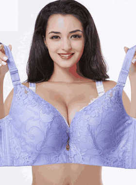 大码文胸内衣胖mm220斤加肥加大全罩杯大胸显小收副乳防下垂胸罩D