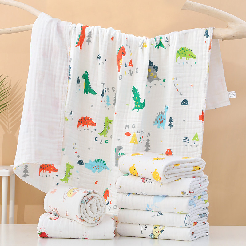 初生婴儿浴巾纯棉纱布超柔软洗澡包裹巾新生儿抱被宝宝毛巾被盖毯