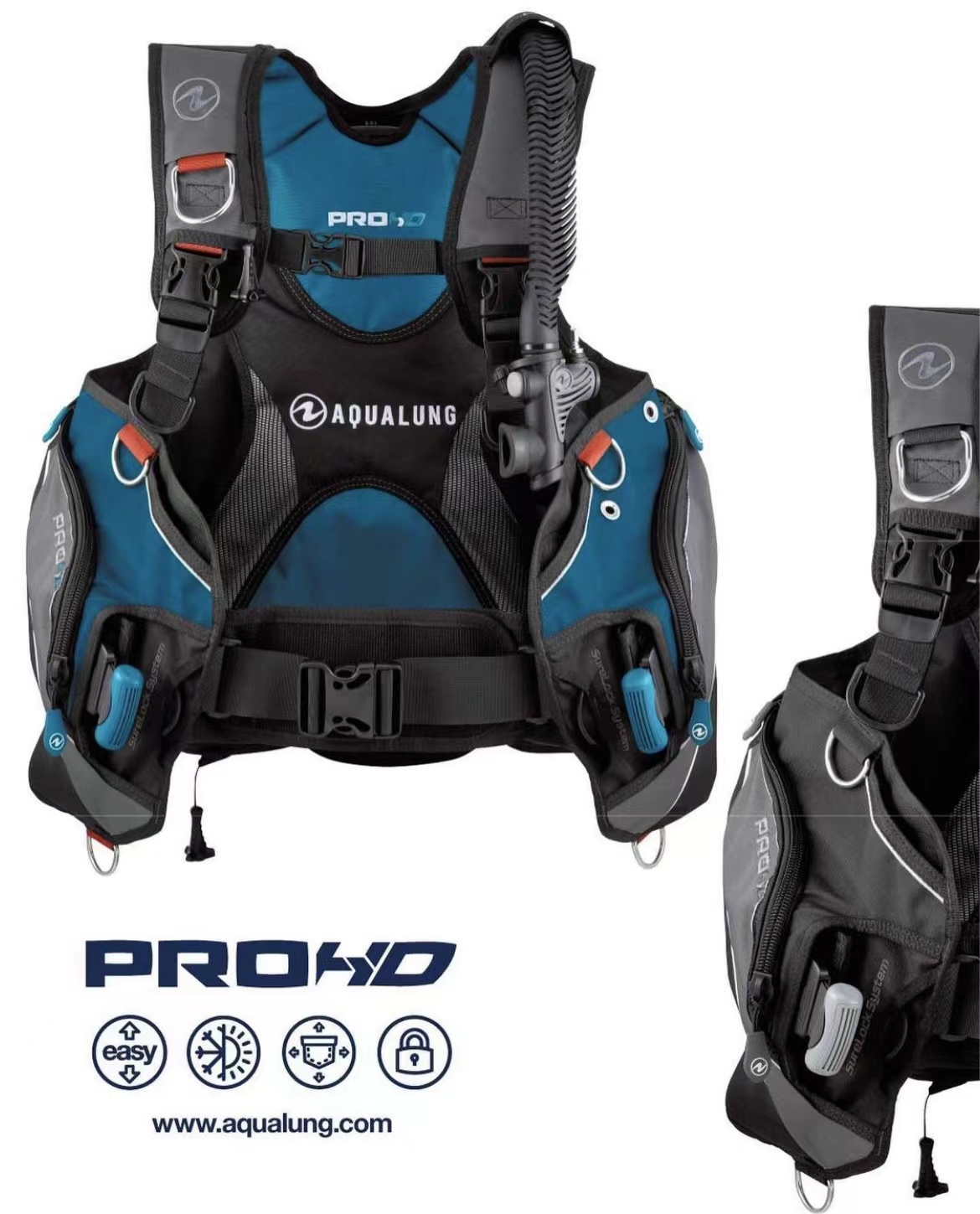 Aaqualung新款法国水肺潜水培训套装BCD夹克PRO HD彩色男女款现货