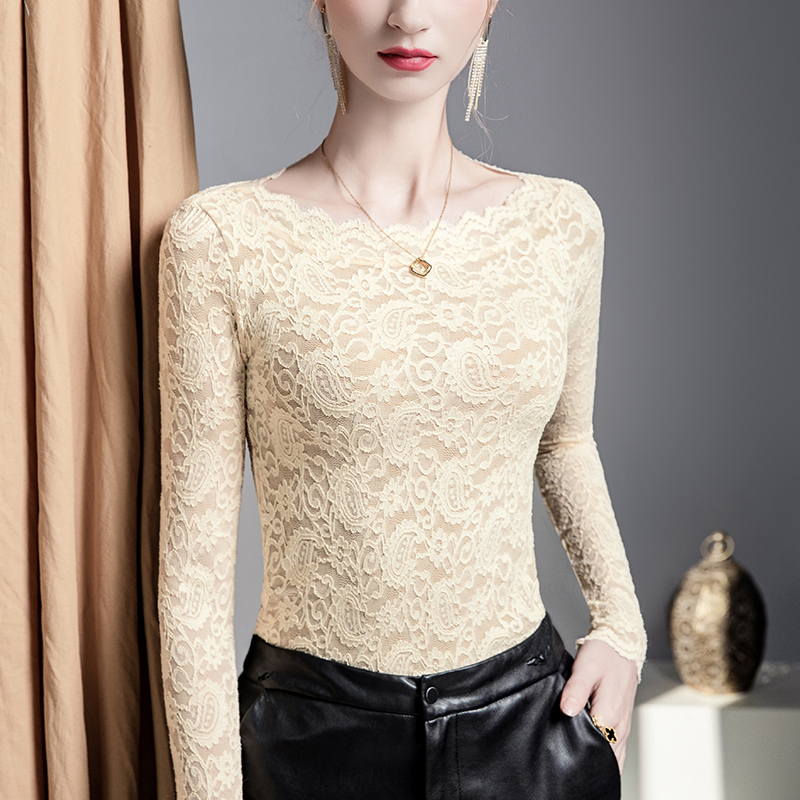 蕾丝打底衫女长袖女装
