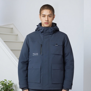 W818冬季新款鹅绒服男 多口袋工装风极光系列保暖连帽羽绒服
