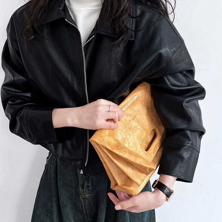 青川ONEWALK/酷帅感~翻领皮衣外套女春秋港风pu皮夹克机车上衣潮