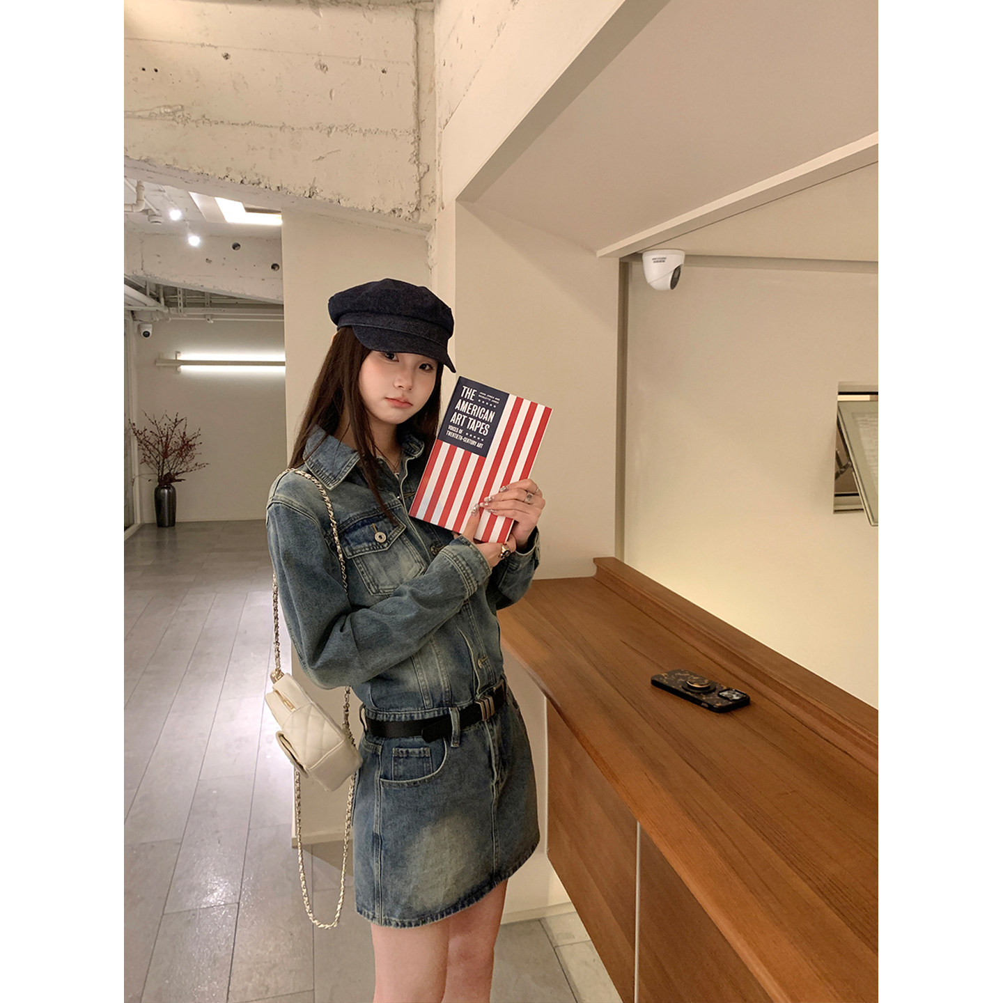 已出货 巴黎腔调 气质翻领牛仔裙女春秋纽扣设计感显瘦简约连衣裙
