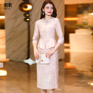 春秋新款假两件连衣裙女高级感2026名媛风气质收腰显瘦高腰一步裙