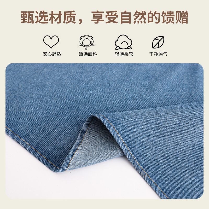 热销爆款牛仔围裙家用防水防油围裙工作服餐饮酒店服务员围裙厂家