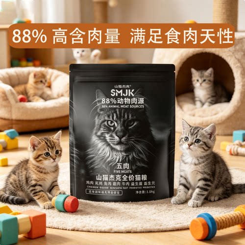 山猫杰克全价鲜肉猫粮益生元