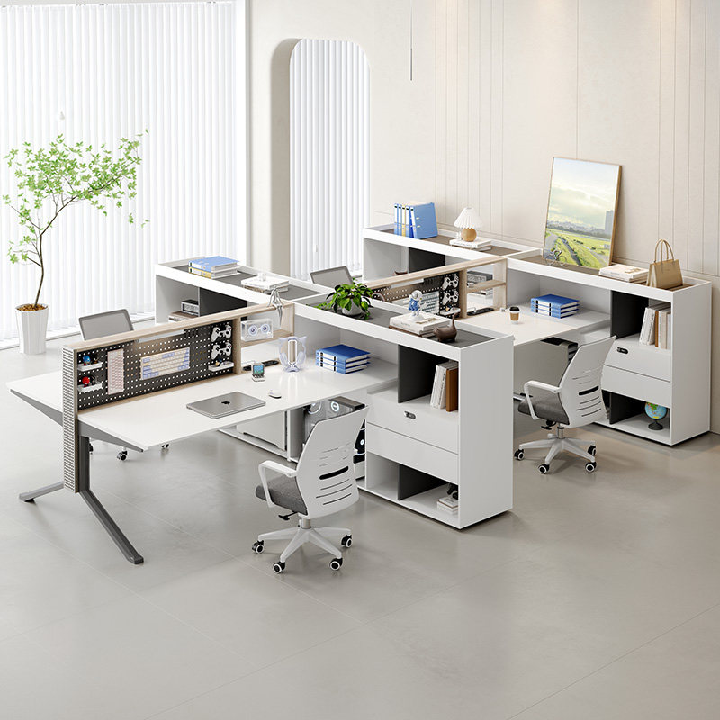 员工位办公桌椅组合屏风卡座隔断64四人位办公室职员桌简约现代