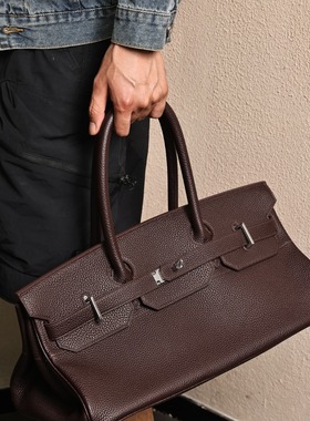 Shoulder Hac42，乌木色TC皮，银扣实拍现货