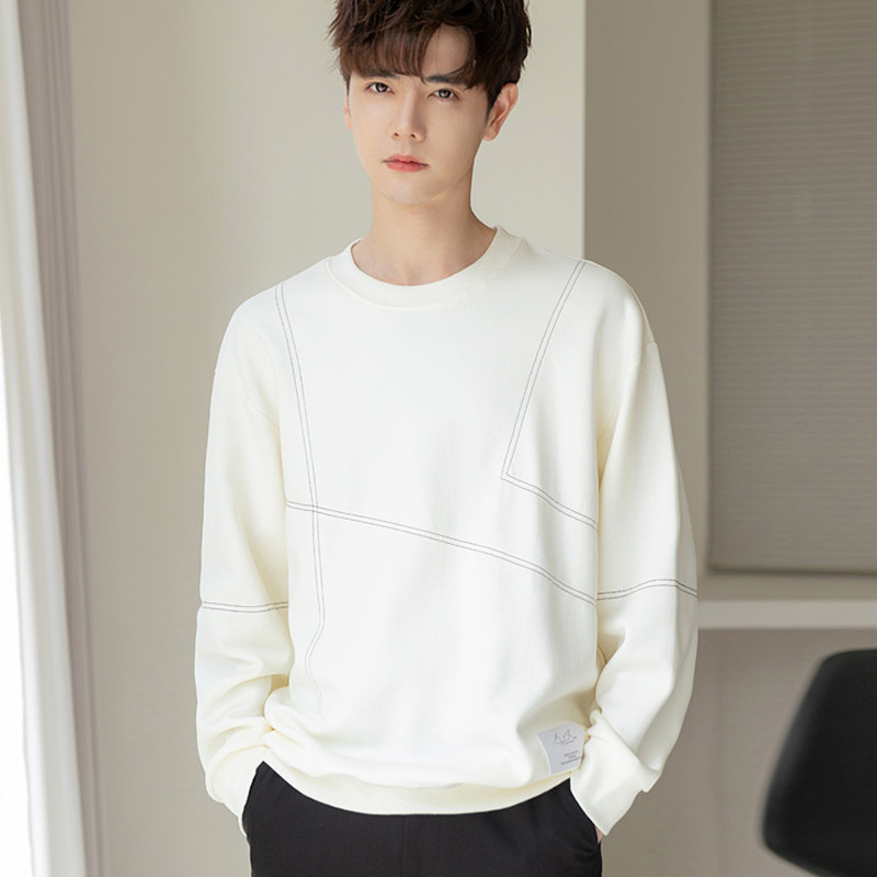 卫衣男士春秋季2025新款男生内搭白色时尚长袖T恤高级感春装上衣