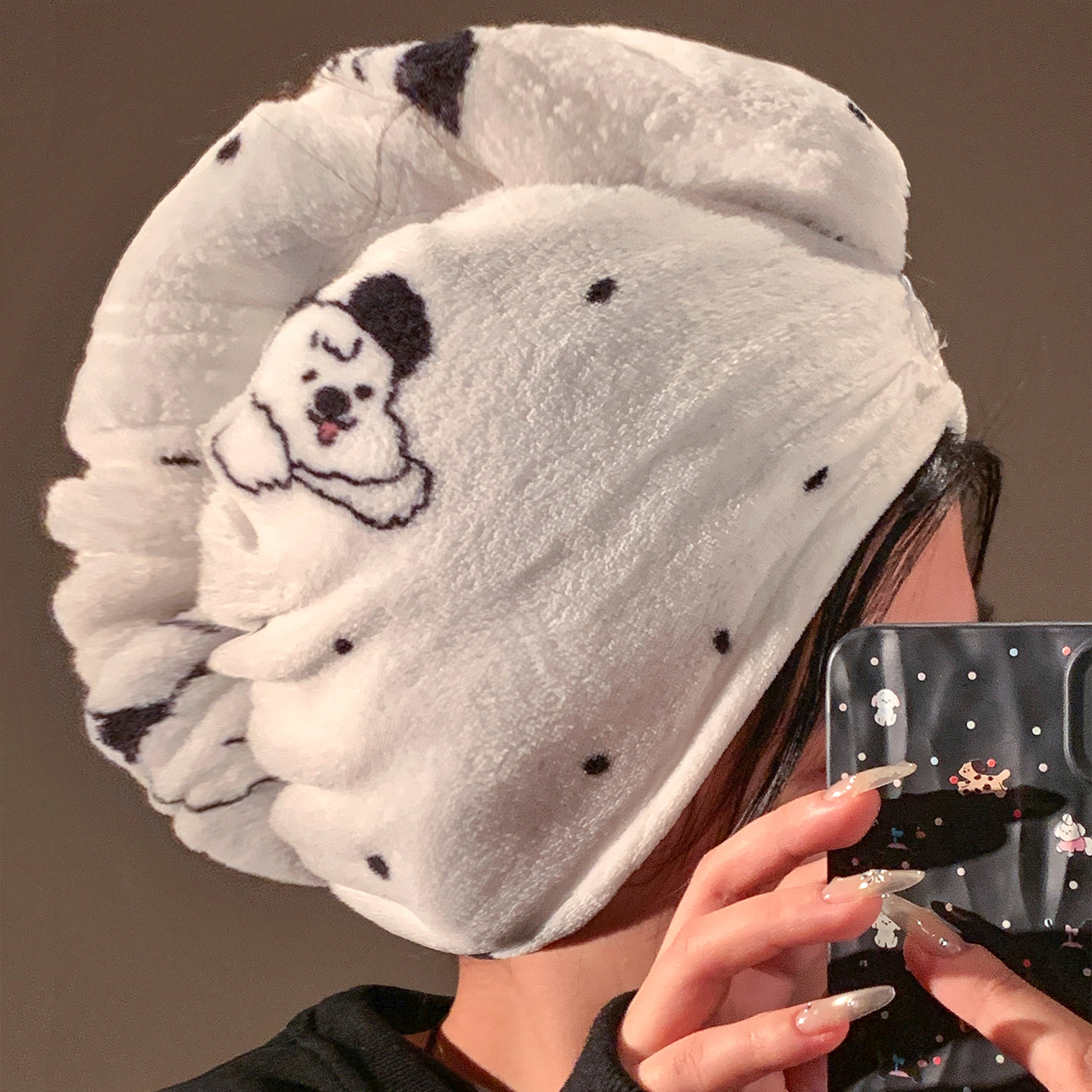 可爱卡通小狗珊瑚绒干发帽女家用超强吸水速干包头发毛巾学生浴帽,家庭/个人清洁工具,干发帽/一次性干发帽,淘宝优惠券,粉丝福利购,淘宝优惠卷