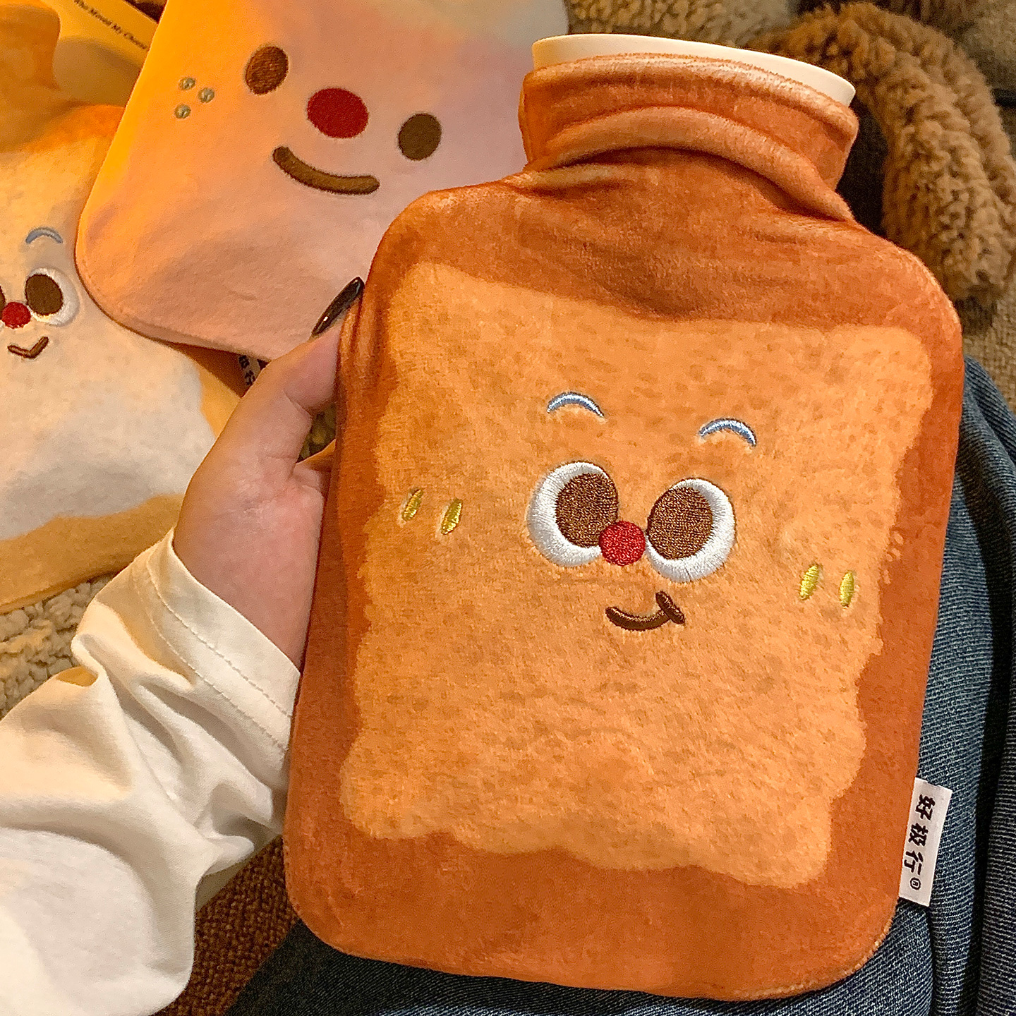 可爱饼干注水热水袋大号防爆