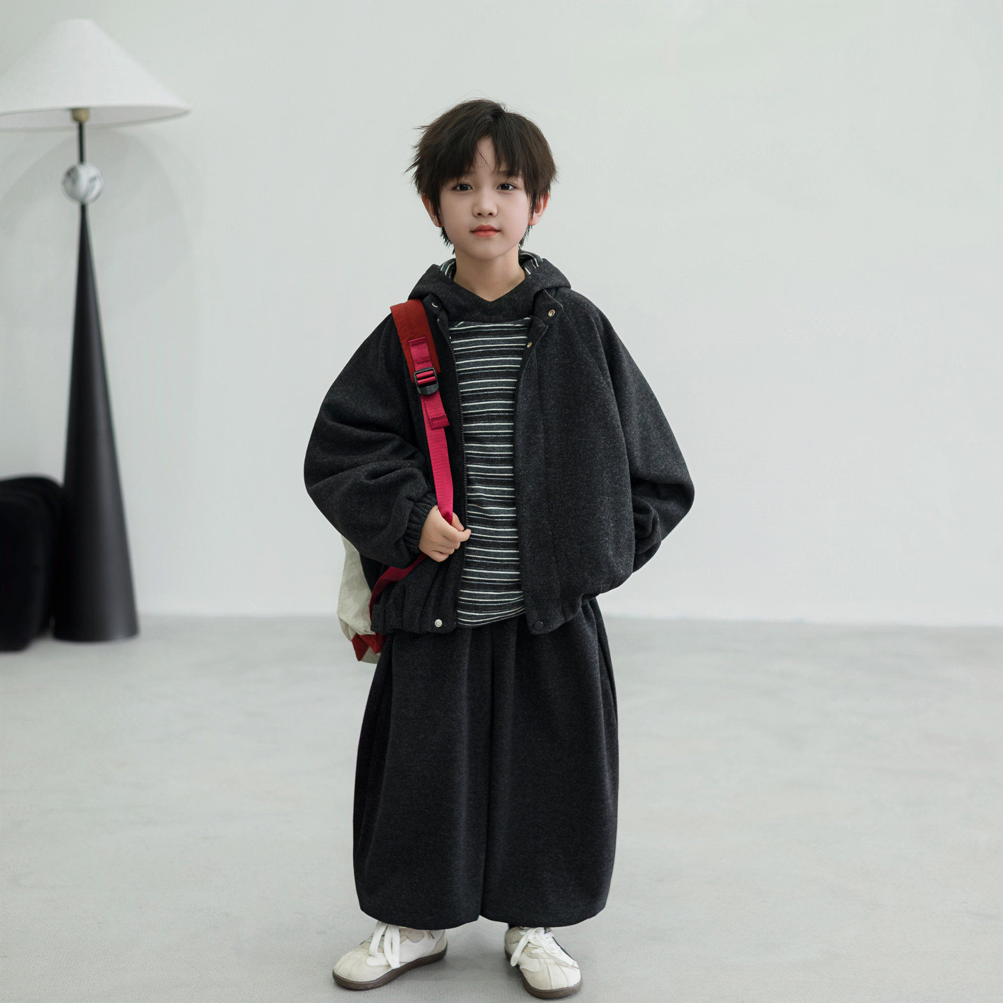 男童秋套装2026儿童新款韩范系外套条纹卫衣三件套小男孩春秋衣服
