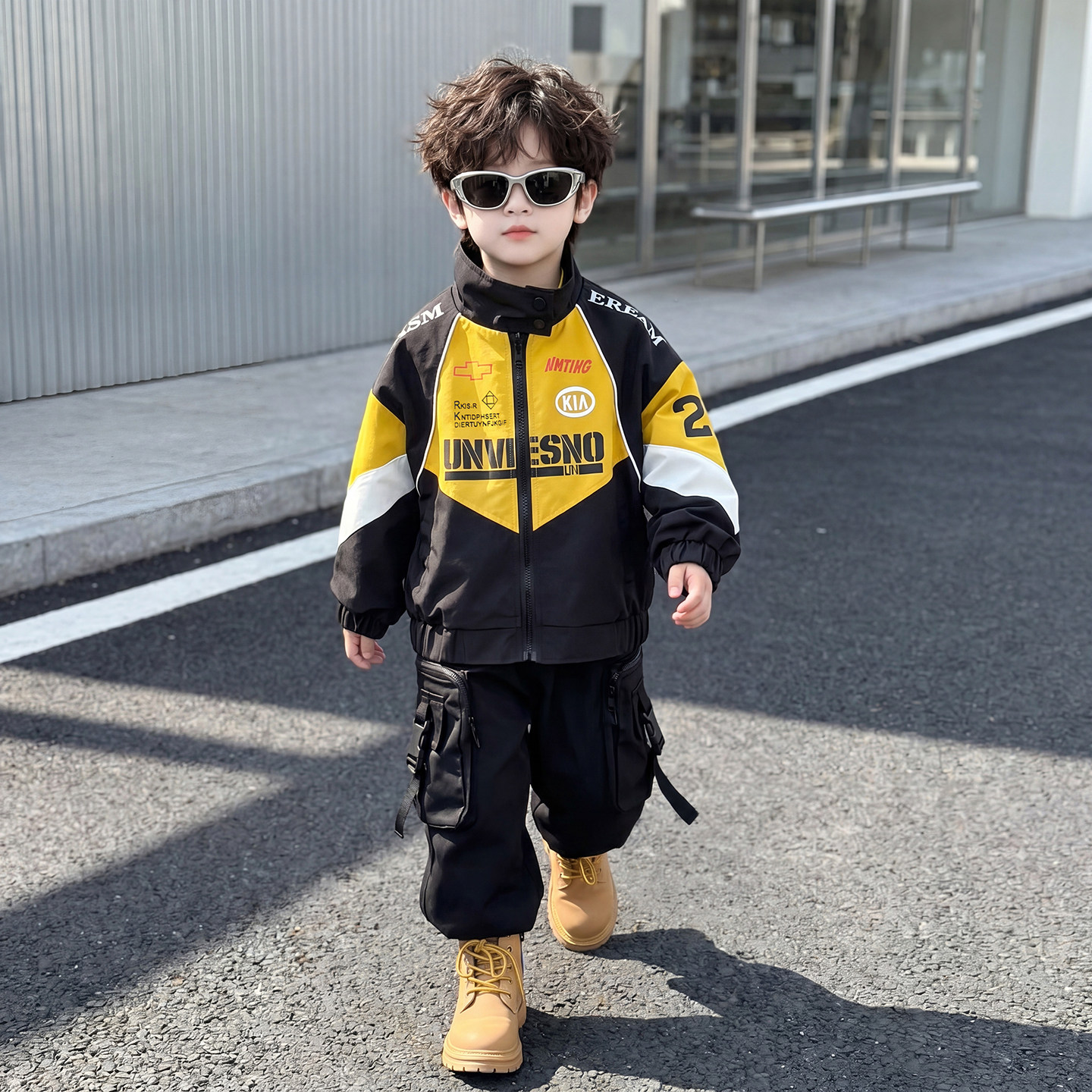 男童秋季外套2026新款帅气机车服中小童宝宝春秋装儿童立领夹克衫